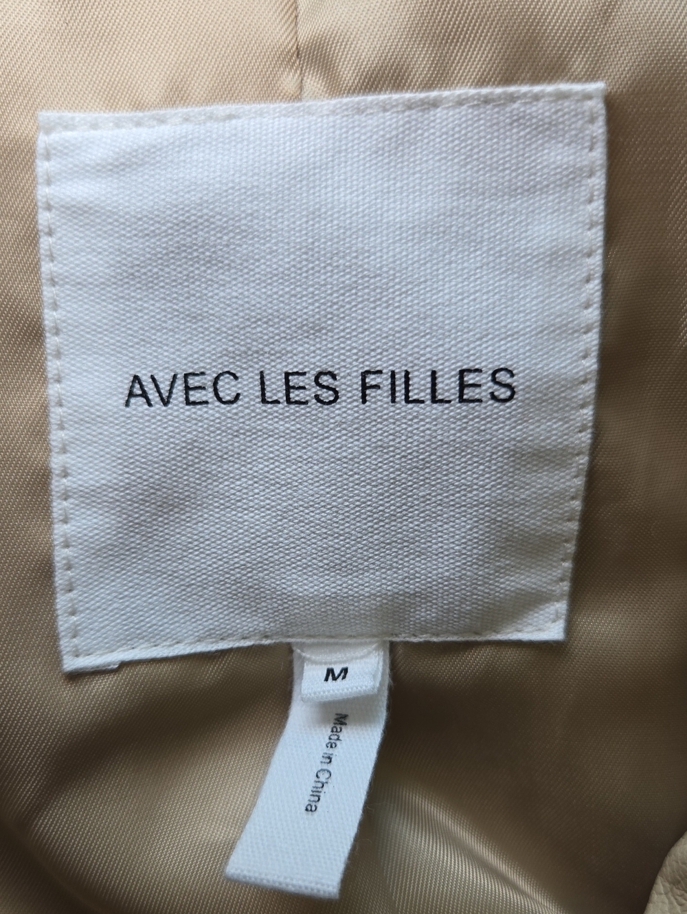 Avec Les Filles Funnel Neck Faux-Ever Leather Anorak Jacket Ochre Womens M NWT - Picture 10 of 16